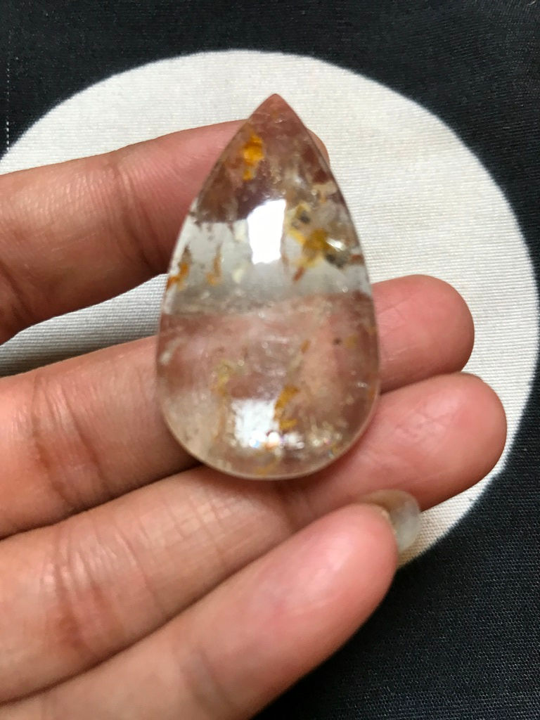 Thumbnail: White Topaz  Cabochon 1 Piece Size 41 MM Approx