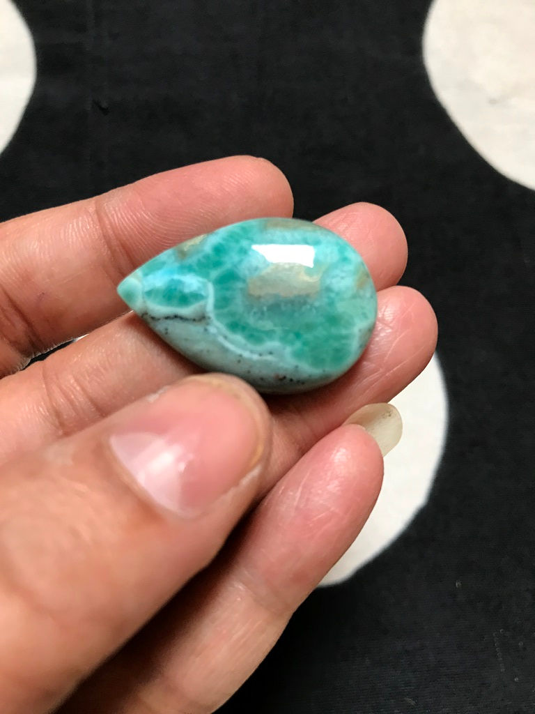 Miniatura: Natural Larimar Cabochon 1 Piece Size 31 MM Approx