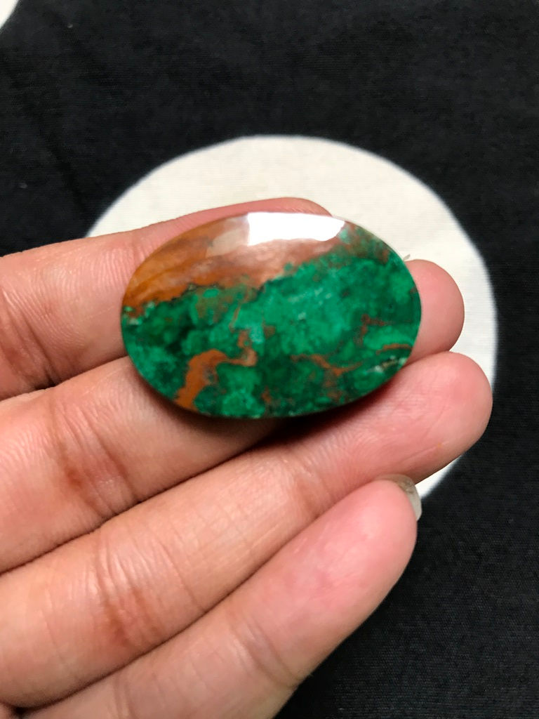 縮圖：Chrysocolla Cabochon 1 Piece Size 33 MM Approx
