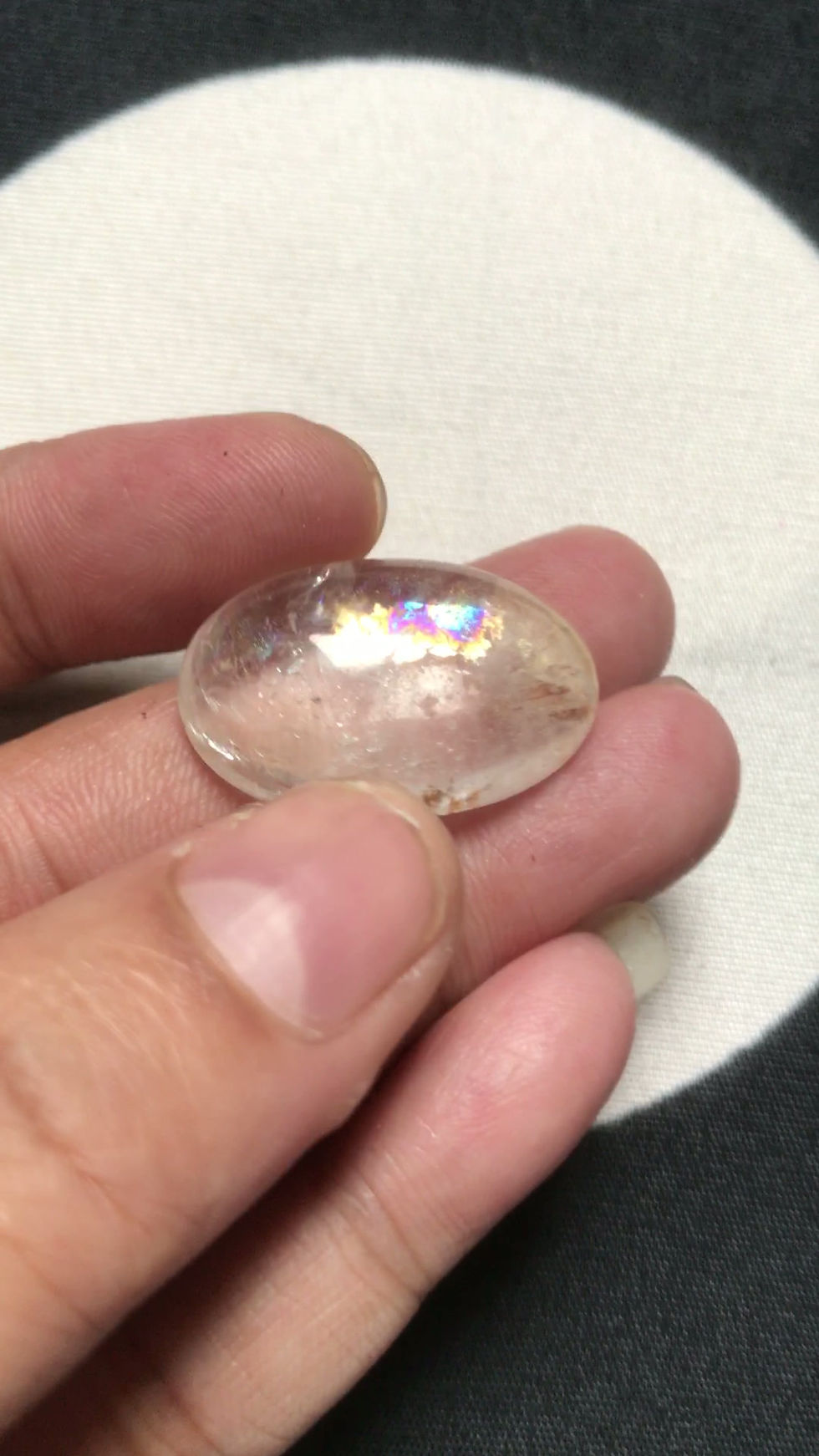 Thumbnail: Topaz Rainbow Sparkle Cabochon 1 Piece Size 27 MM Approx