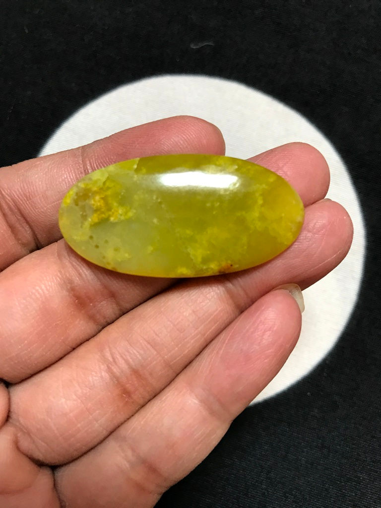 サムネイル： Green Opal Cabochon 1 Piece Size 40 MM Approx
