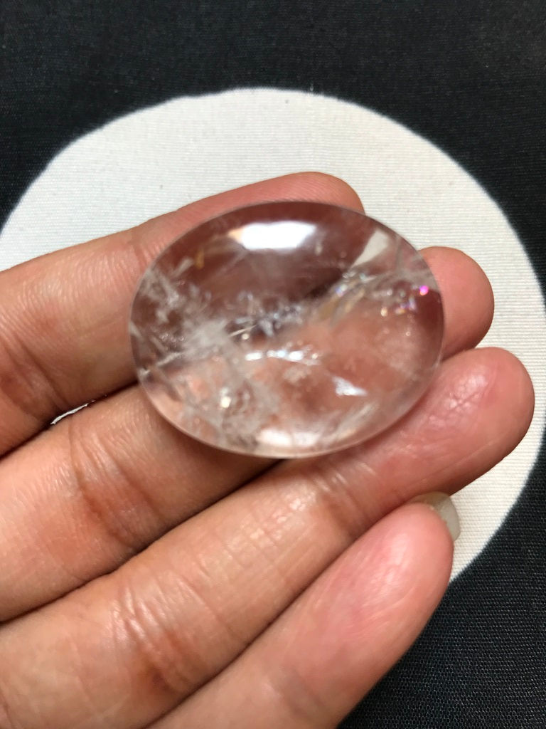 Thumbnail: White Topaz Cabochon 1 Piece Size 33 MM Approx