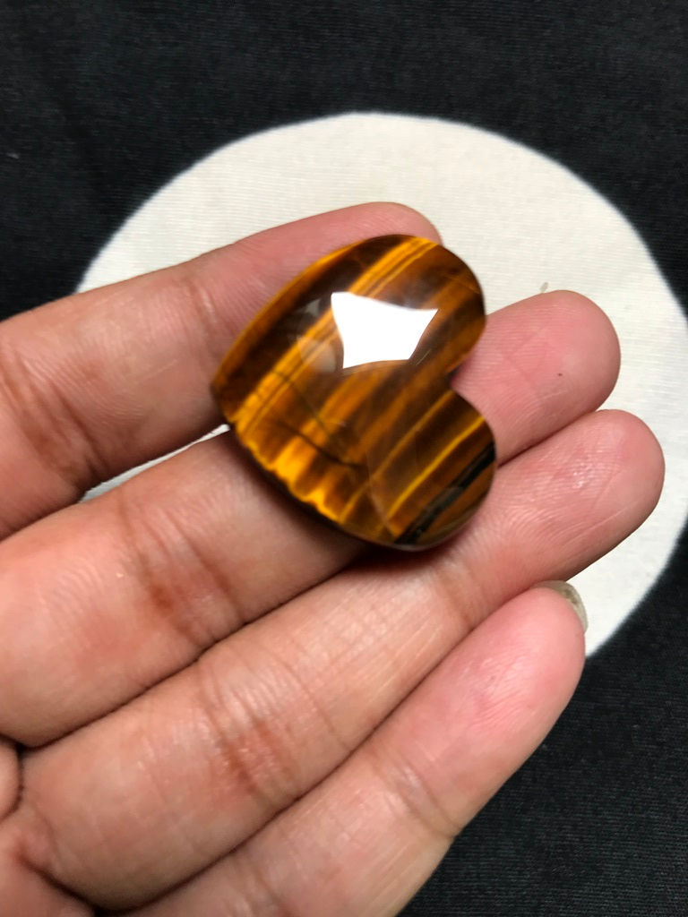 サムネイル： Tiger Eye Cabochon 1 Piece Size 28 MM Approx