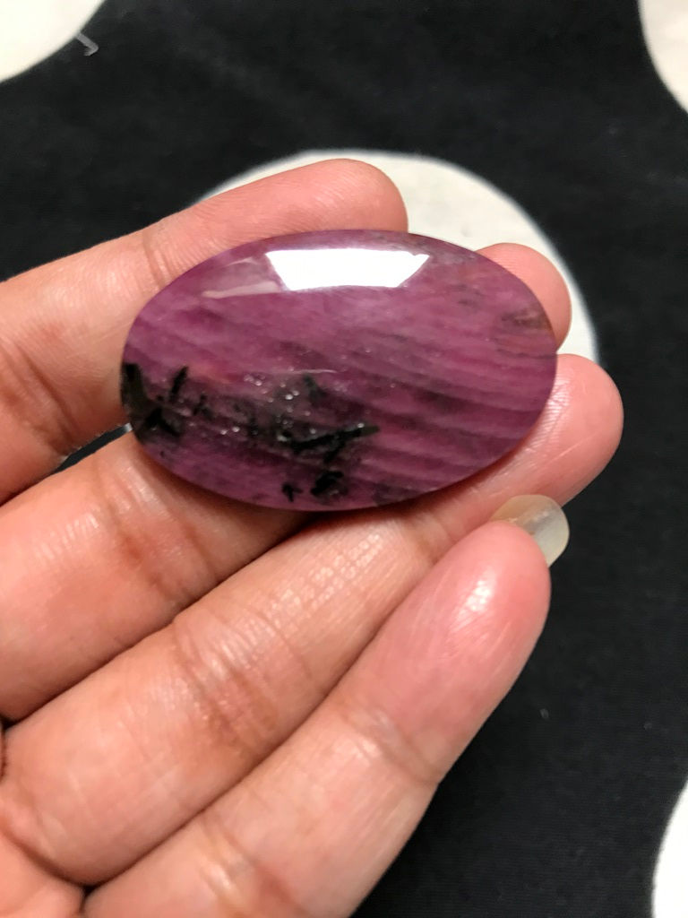 Miniature : Ruby Cabochon 1 Piece Size 40 MM Approx