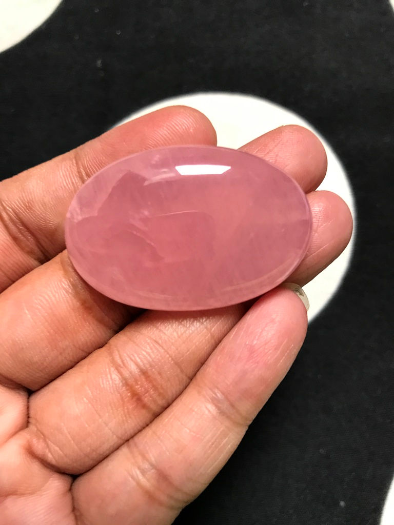 サムネイル： Rose Quartz Cabochon 1 Piece Size 41 MM Approx