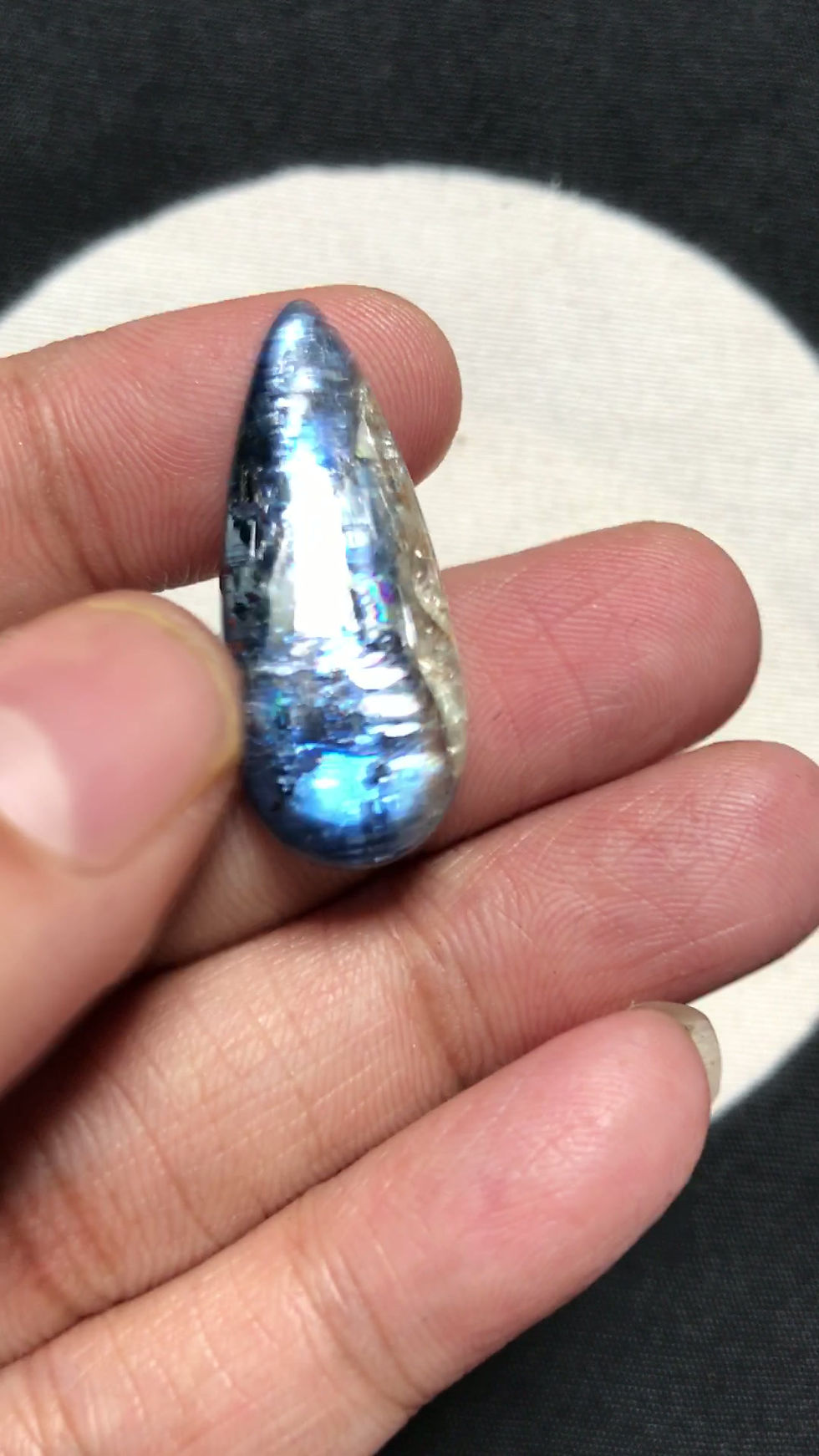 Thumbnail: Blue Kyanite Cabochon 1 Piece Size 32 MM Approx