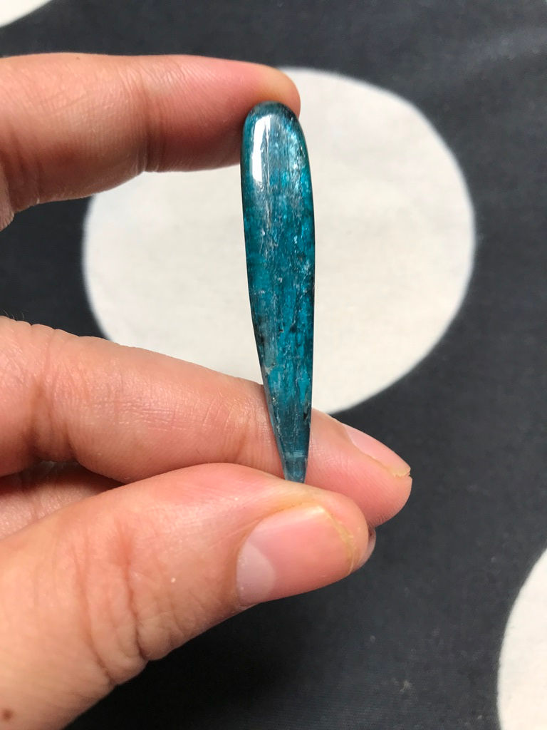 縮圖：Moss Kyanite Cabochon 1 Piece Size 53 MM Approx