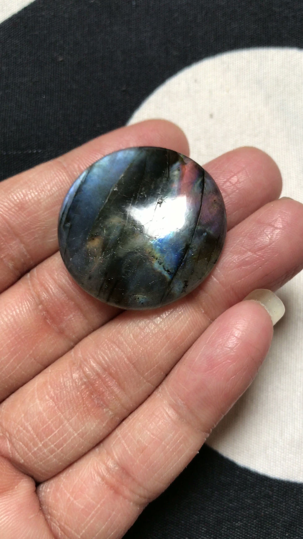 Thumbnail: Labradorite Cabochon 1 Piece Size 31 MM Approx