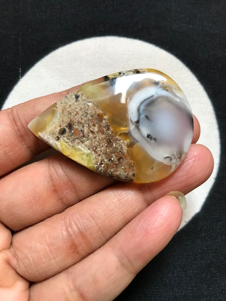 サムネイル： Dendrite Opal Cabochon 1 Piece Size 55 MM Approx