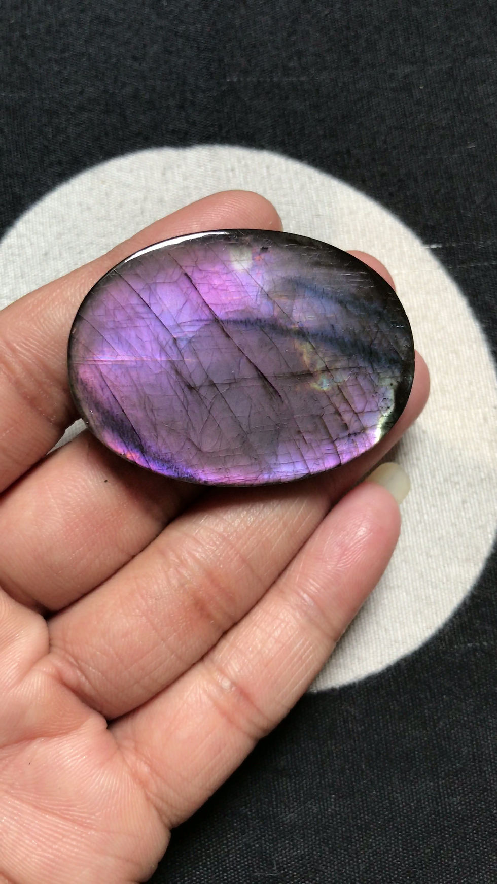 Miniature : Labradorite Cabochon 1 Piece Size 48 MM Approx