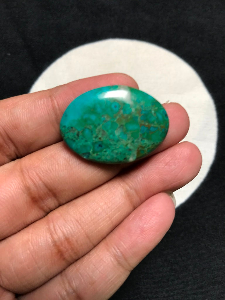 縮圖：Chrysocolla Cabochon 1 Piece Size 30 MM Approx