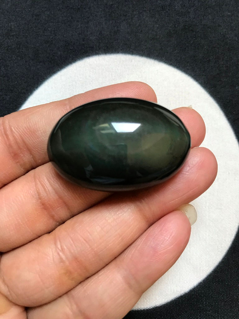 縮圖：Black Obsidian Cabochon 1 Piece Size 37 MM Approx