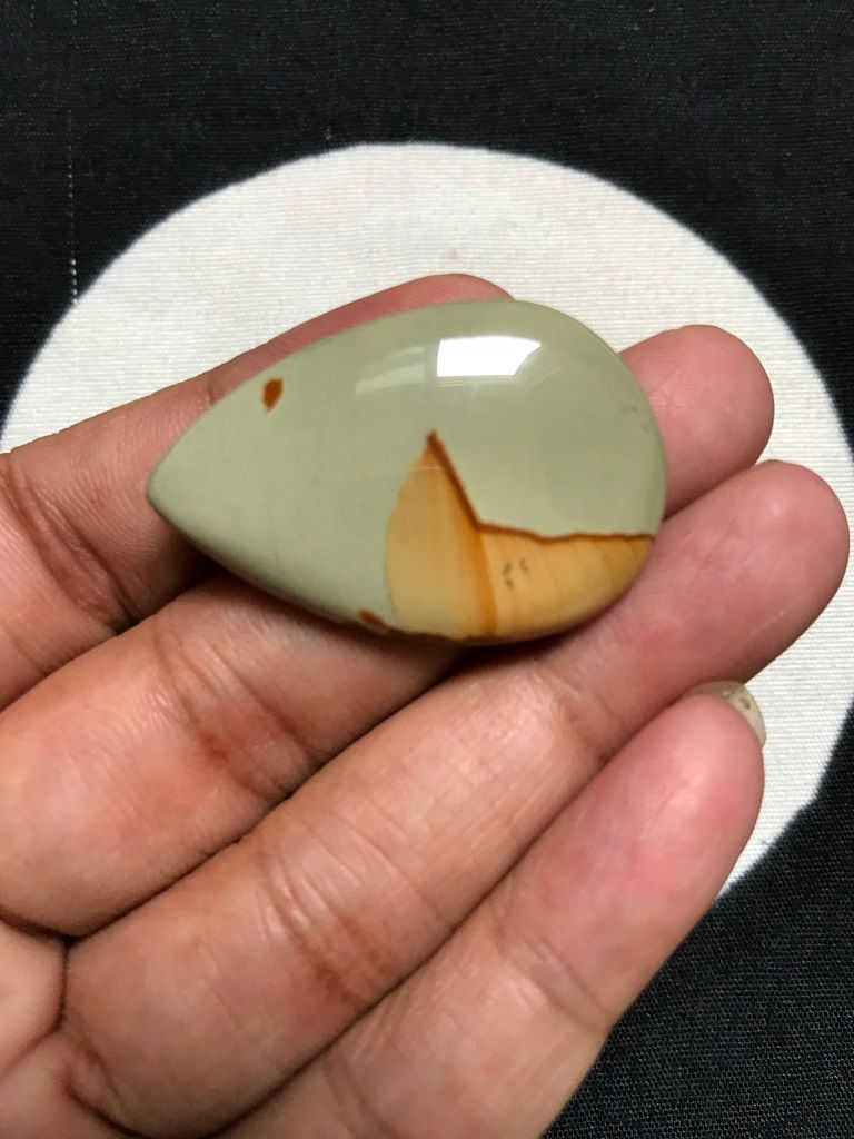 縮圖：Polygram Jasper Cabochon 1 Piece Size 37 MM Approx