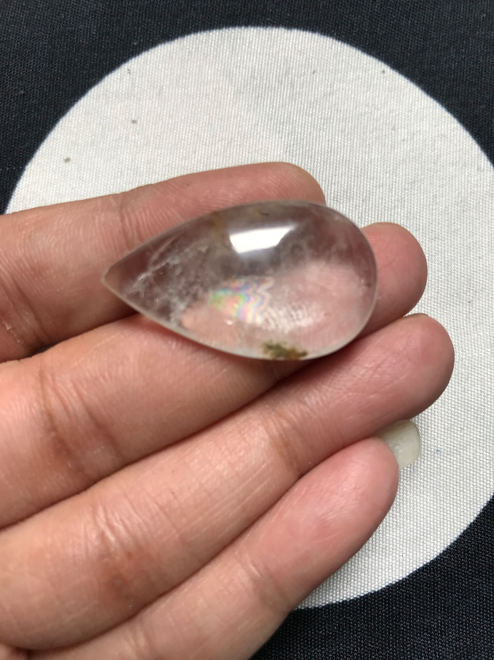 Миниатюра: White Topaz Cabochon 1 Piece Size 32 MM Approx