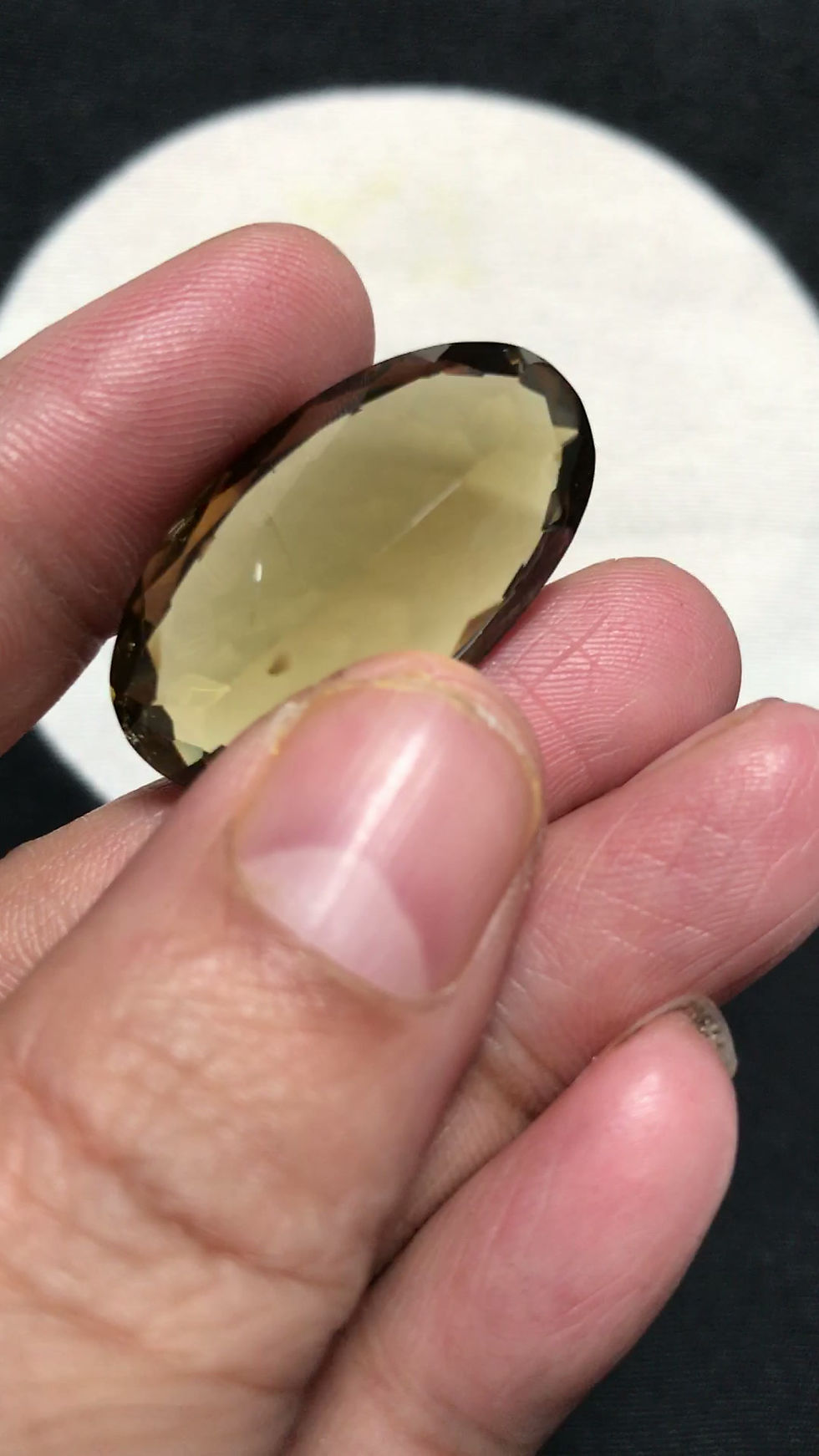 サムネイル： Lemon Quartz Faceted Cabochon 1 Piece Size 30 MM Approx