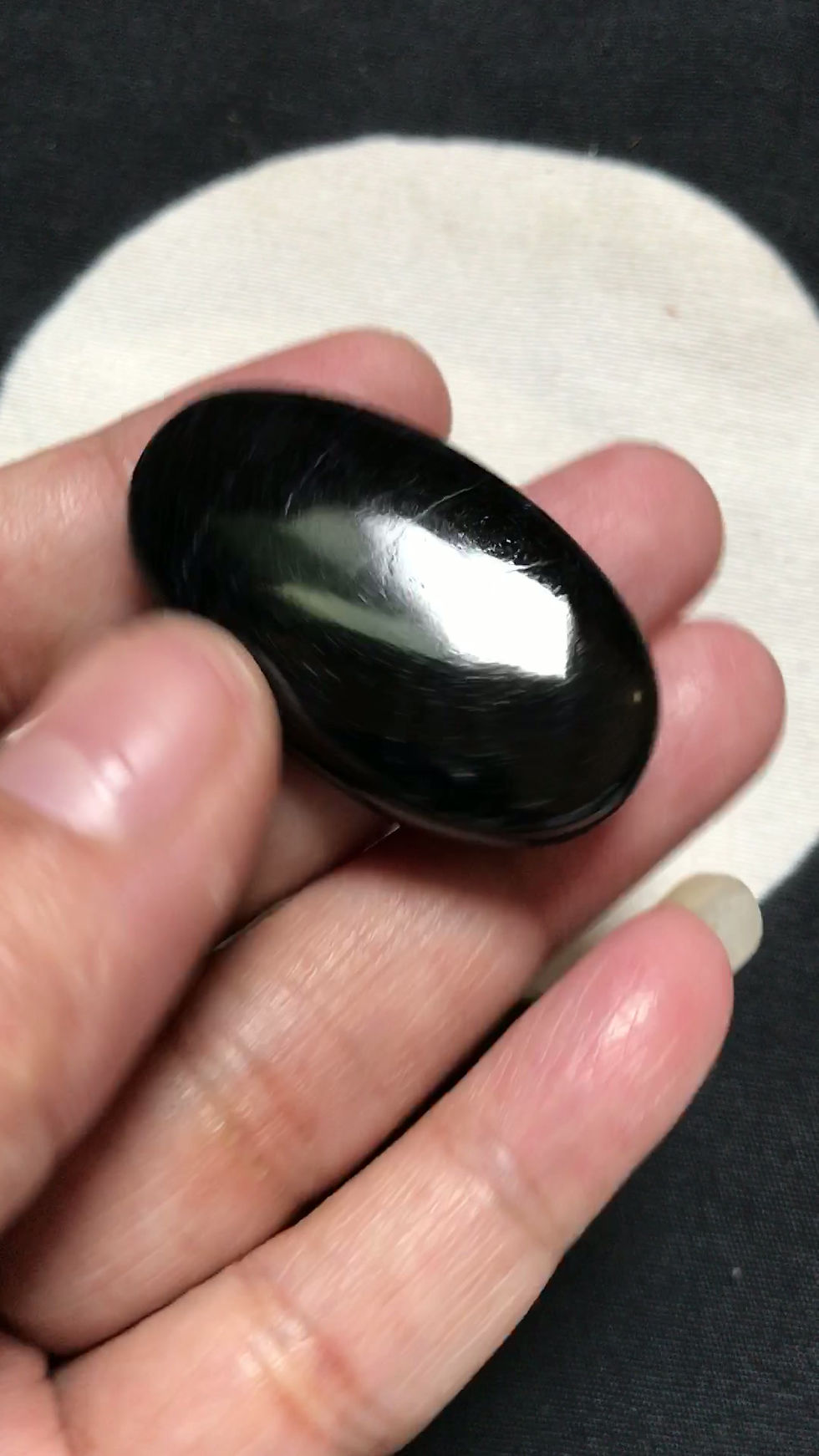 Thumbnail: Black Tourmaline Cabochon 1 Piece Size 40 MM Approx