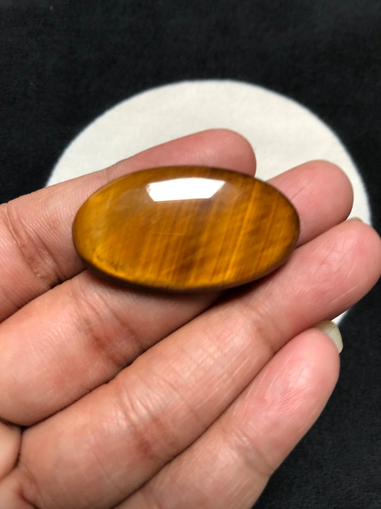Thumbnail: Tiger Eye Cabochon 1 Piece Size 36 MM Approx