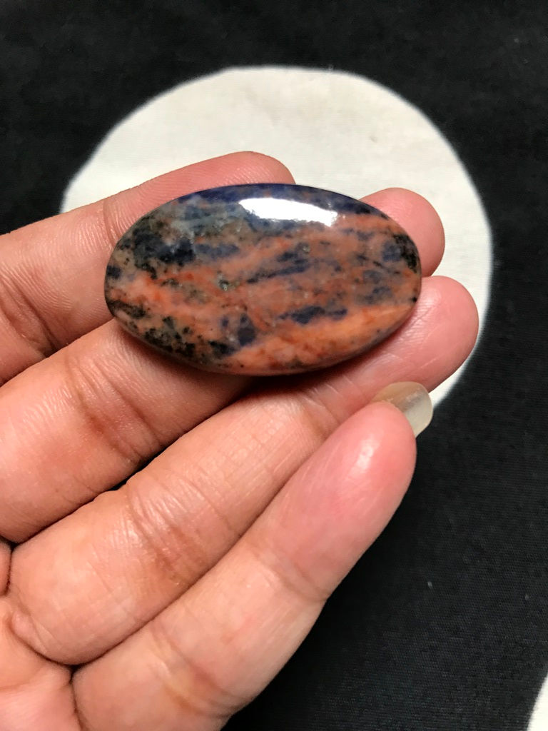 Miniatura: Sodalite Cabochon 1 Piece Size 38 MM Approx