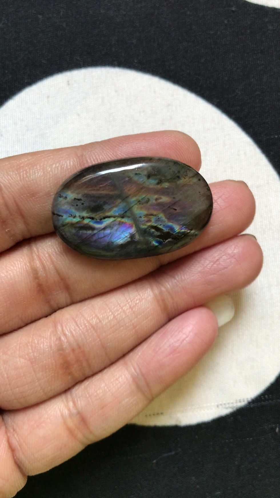 Thumbnail: Labradorite Cabochon 1 Piece Size 33 MM Approx