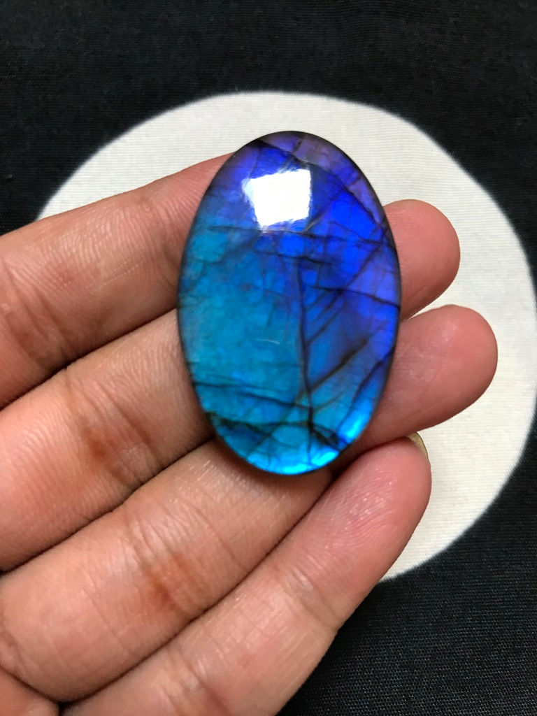 Blue Labradorite Cabochon 1 Piece Size 39 MM Approx