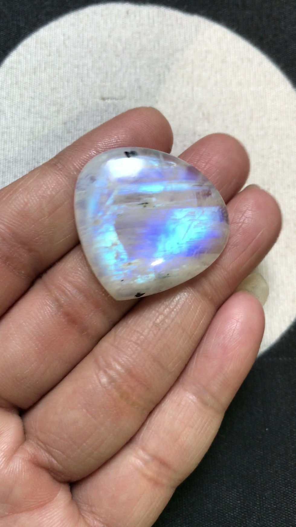 Thumbnail: Rainbow Moonstone Cabochon 1 Piece Size 31 MM Approx