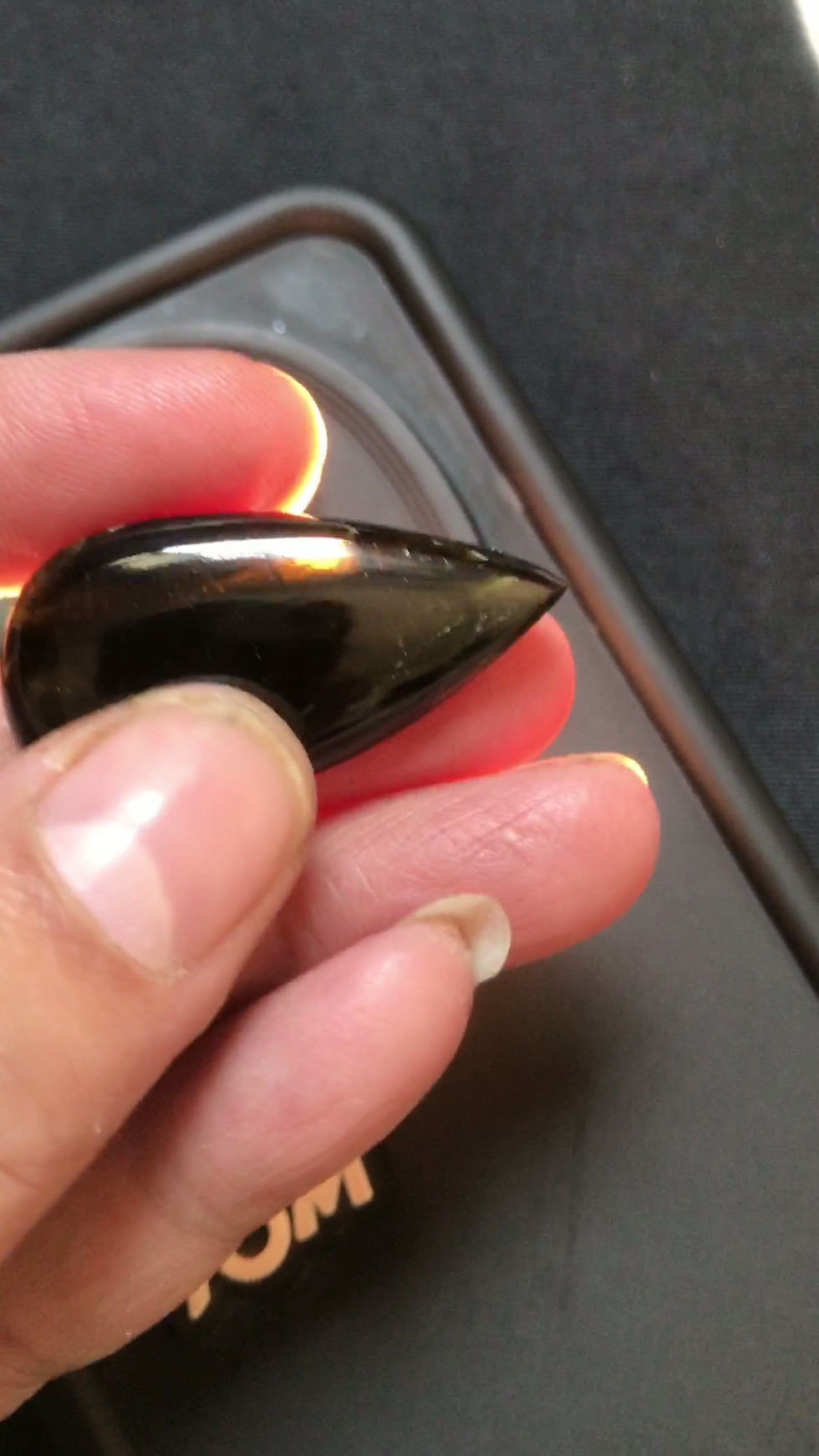 Thumbnail: Green  Tourmaline Cabochon 1 Piece Size 37 MM Approx
