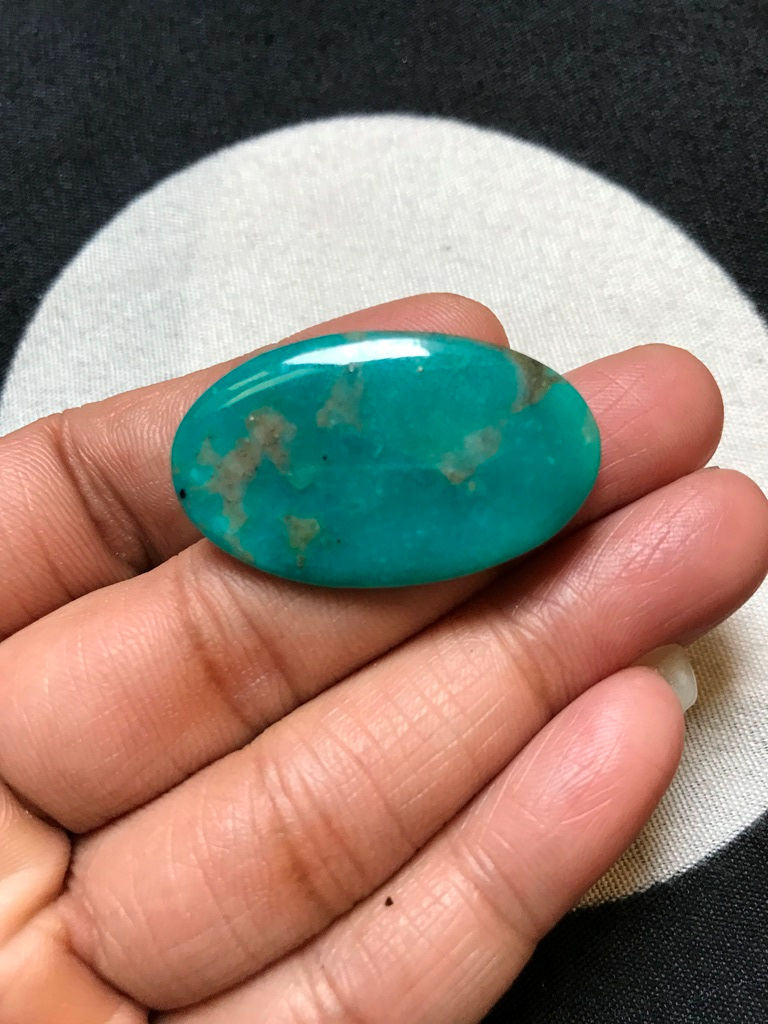 Миниатюра: Arizona Turquoise Cabochon 1 Piece Size 35 MM APPROX