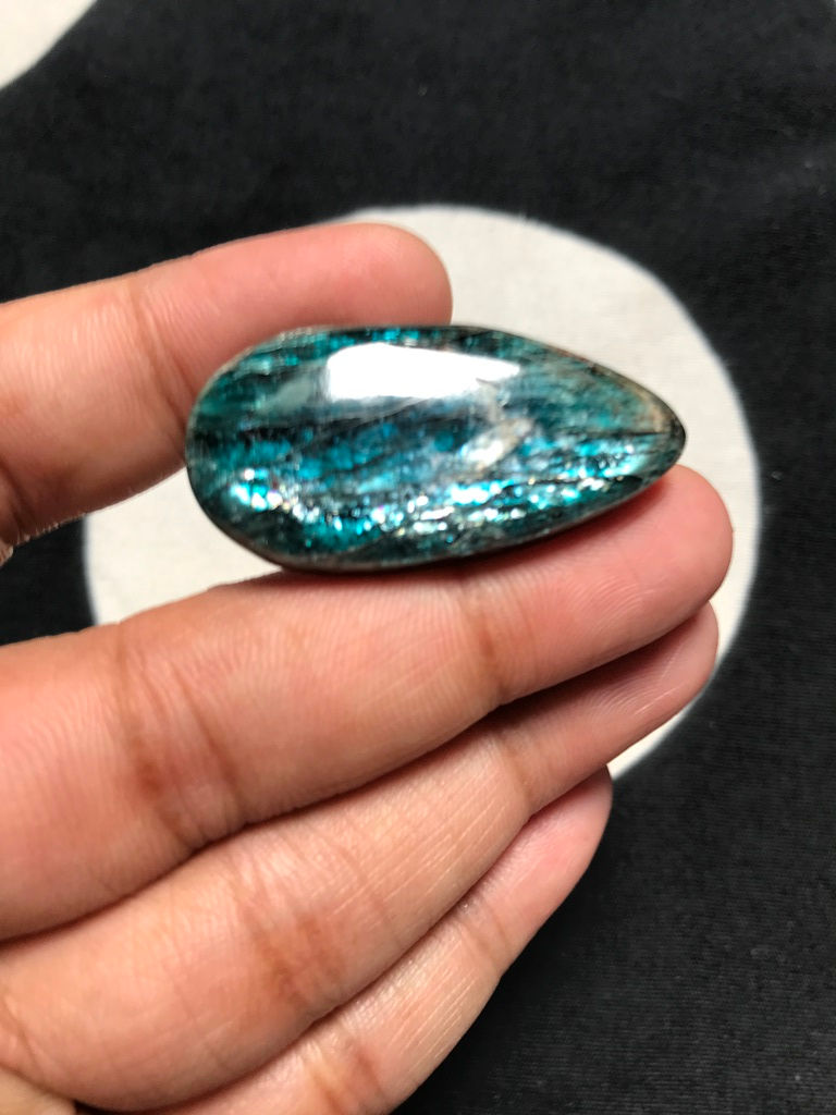 縮圖：Moss Kyanite Cabochon 1 Piece Size 38 MM Approx