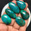 Thumbnail: Chrysocolla Cabochon 4 Piece Size 33-27 MM Approx