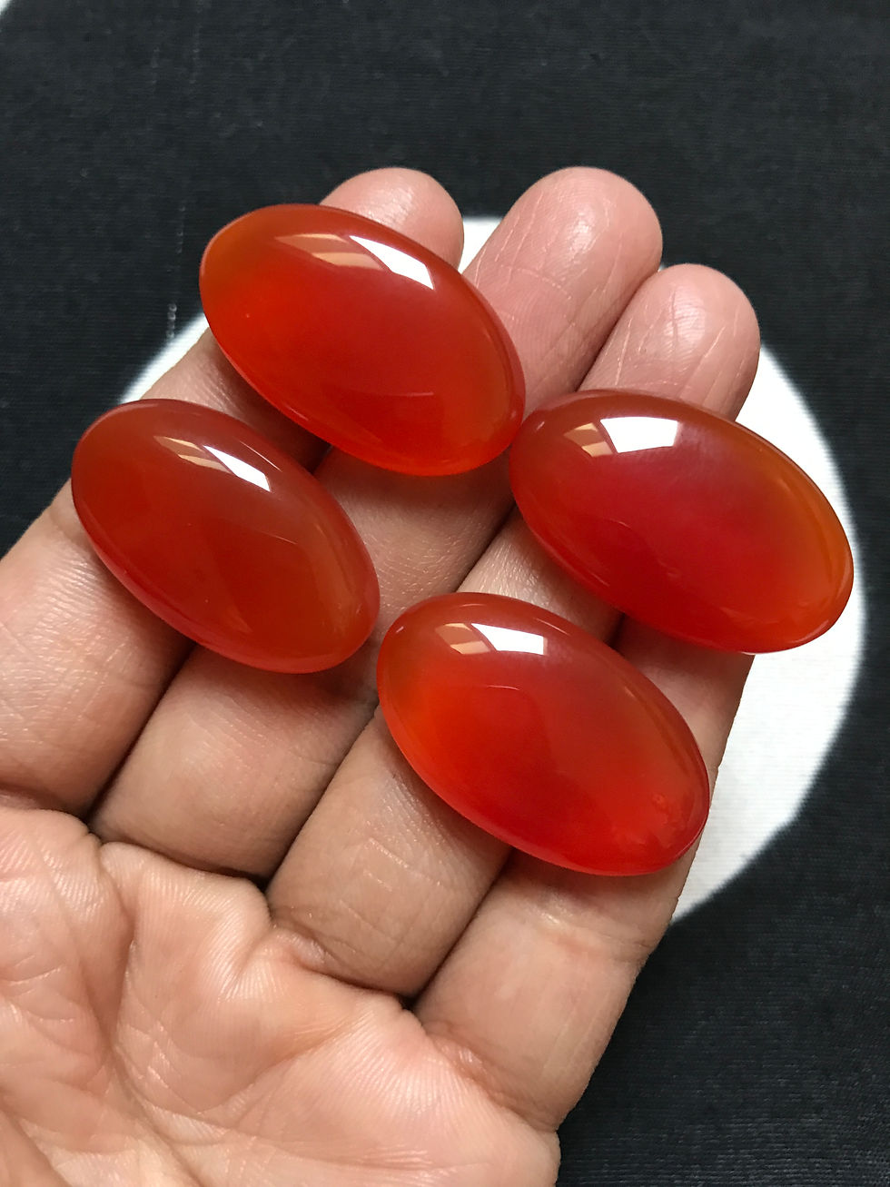 Миниатюра: Orange Onyx Cabochon 4 Piece Size 30 MM Approx
