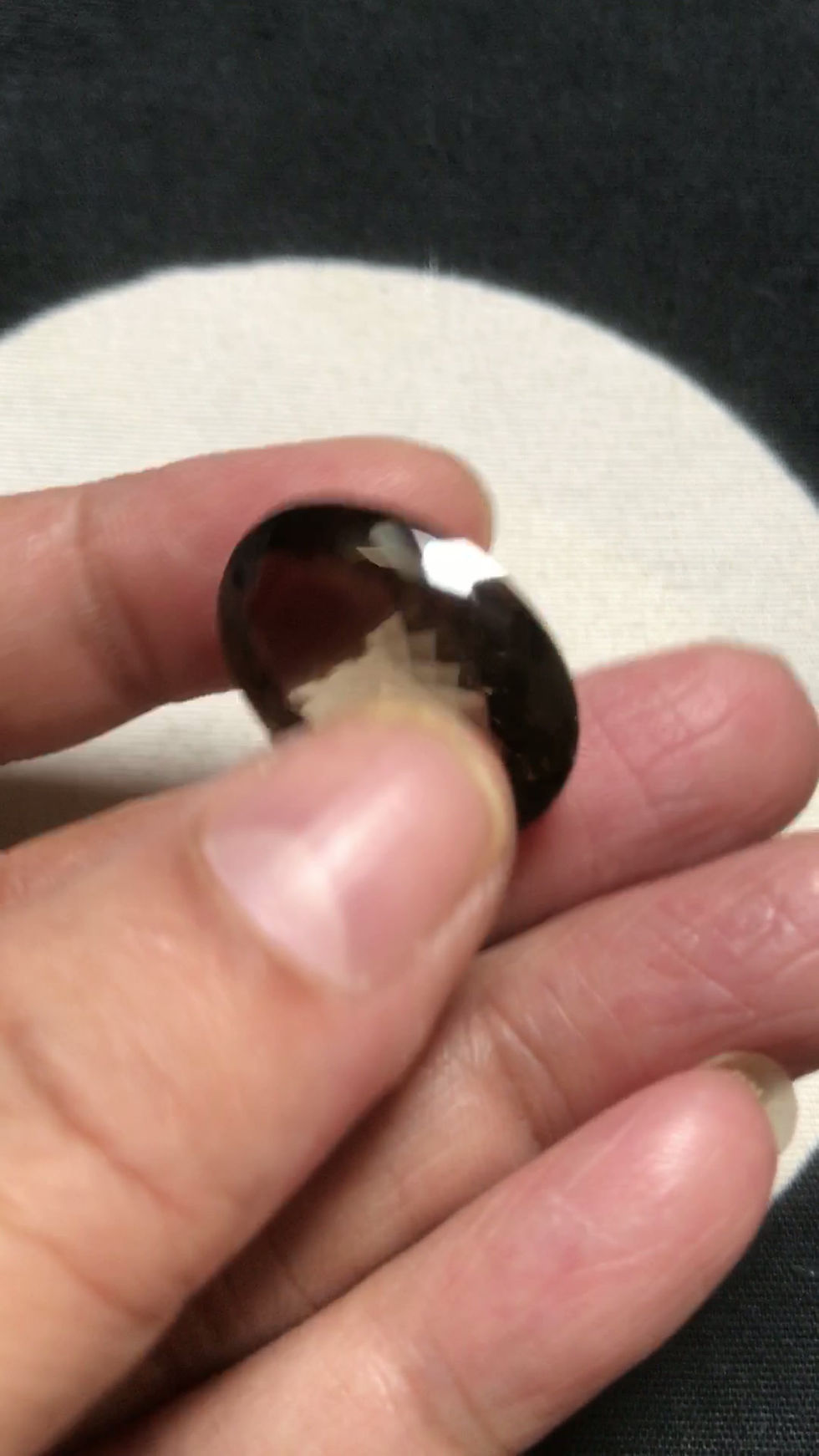 Thumbnail: Smoky Quartz Faceted Cabochon 1 Piece Size 24 MM Approx