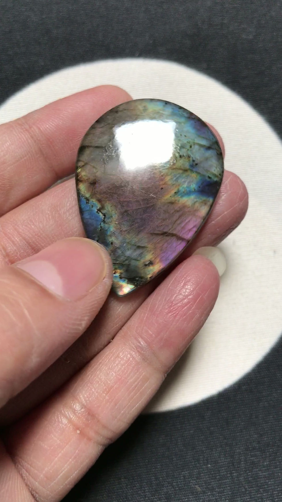 Thumbnail: Labradorite Cabochon 1 Piece Size 40 MM Approx