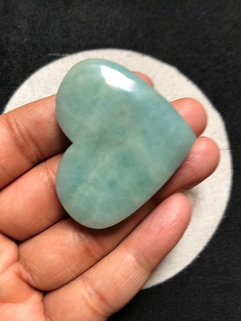 サムネイル： Aquamarine Heart Shape Cabochon 1 Piece Size 46 MM Approx
