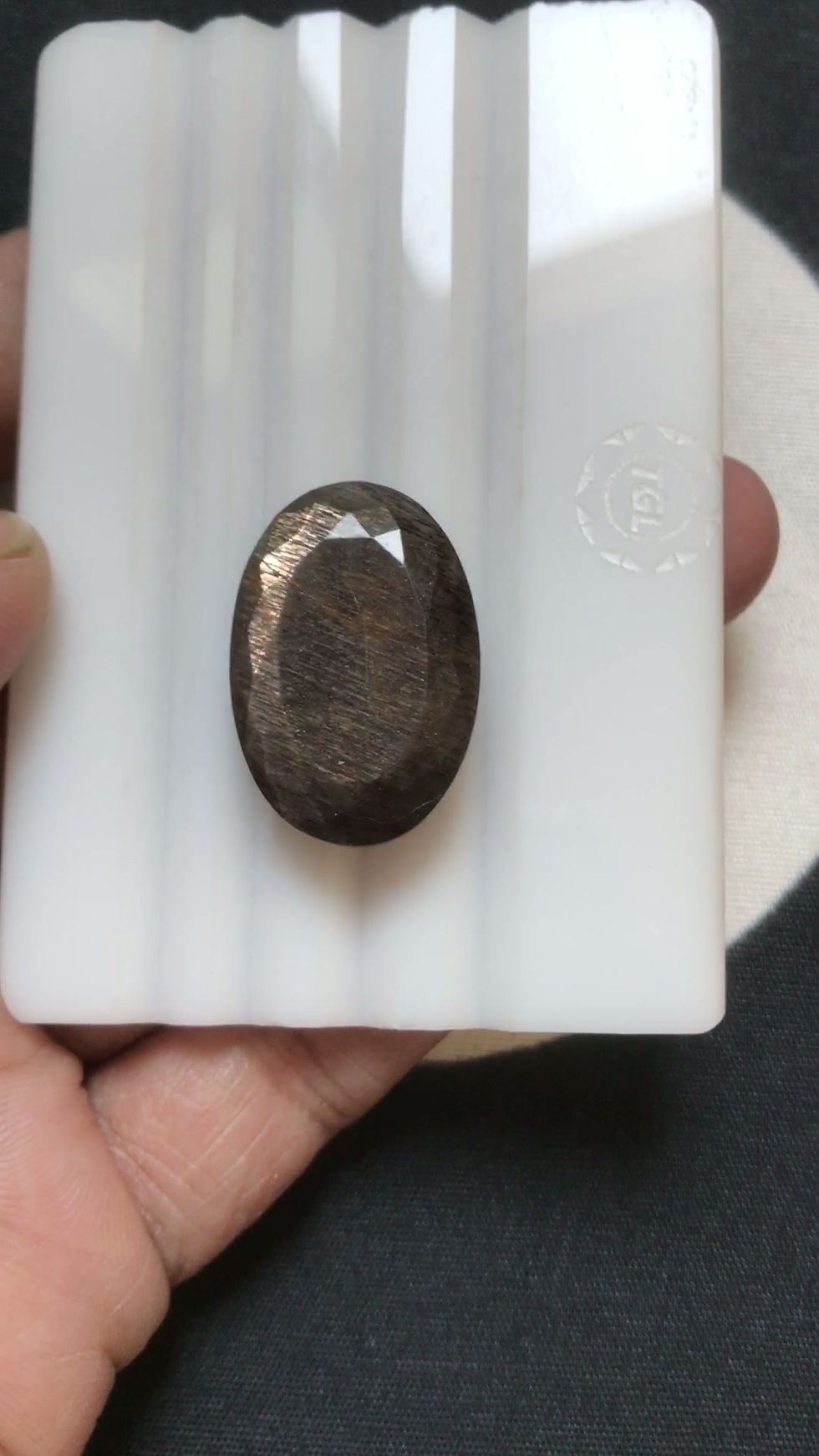 Miniature : Golden Shine Sunstone Faceted Cabochon 1 Piece Size 25 MM Appro