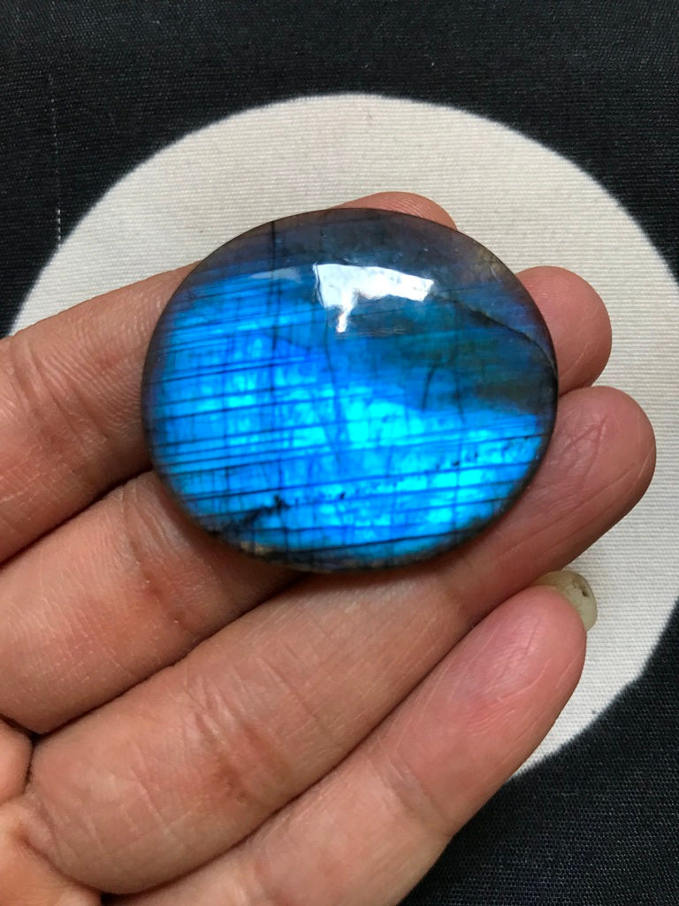 Blue Labradorite Cabochon 1 Piece Size 38 MM Approx