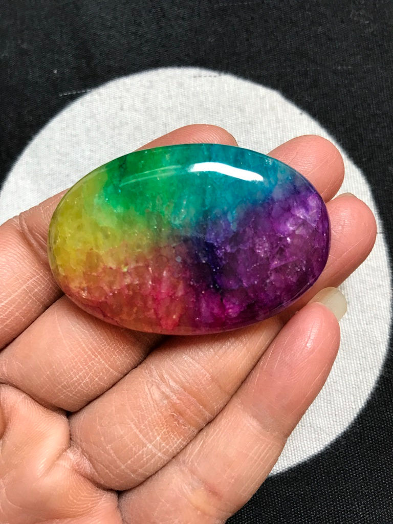 縮圖：Rainbow Solar Quartz Cabochon 1 Piece Size 48 MM Approx