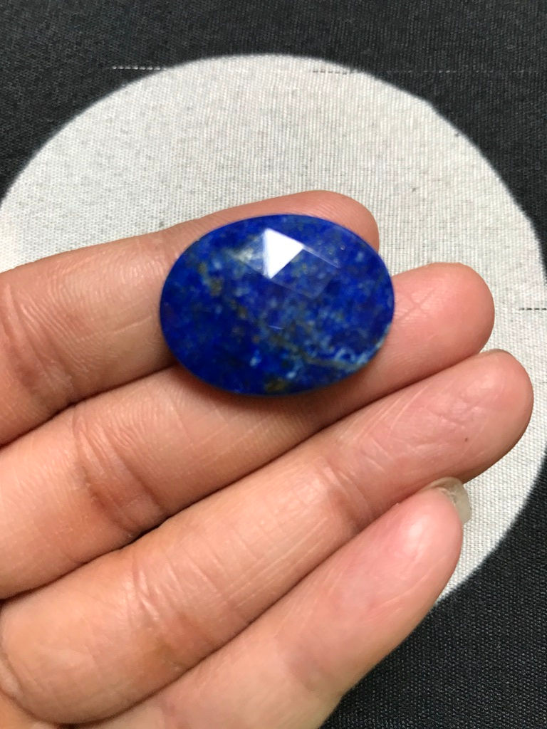 Миниатюра: Lapis Lazuli Faceted Cabochon 1 Piece Size 25 MM Approx
