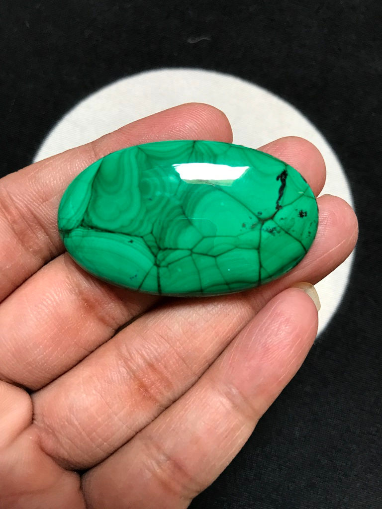 Миниатюра: Malachite Cabochons 1 Piece Size 45 MM Approx