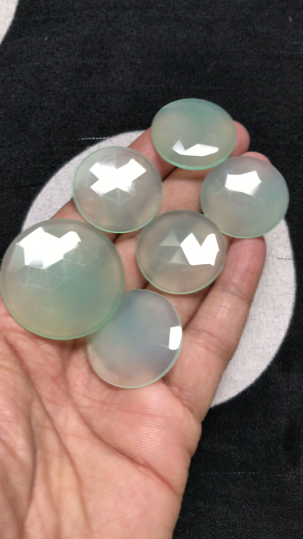 Thumbnail: Calci Faceted Cabochon 6 Piece Size 34-25 MM APPROX