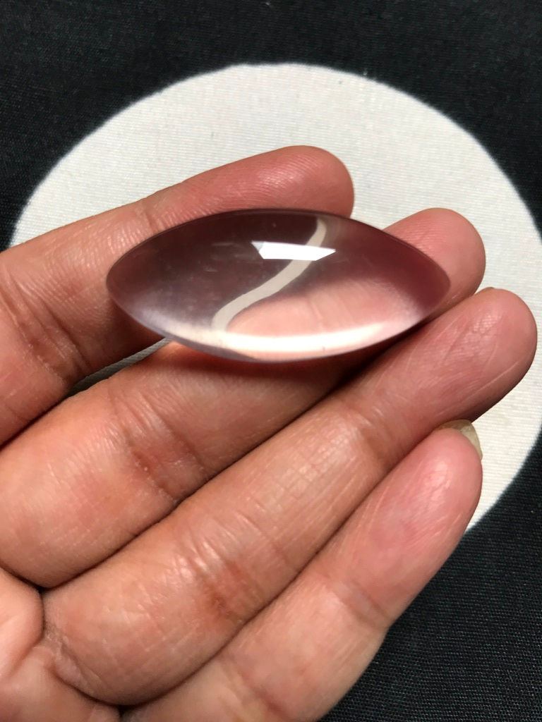 サムネイル： Rose Quartz Cabochon 1 Piece Size 38 MM Approx