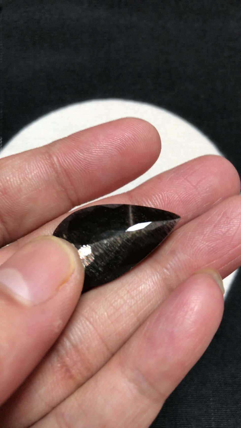 縮圖：Golden Shine Black Sunstone Faceted Cabochon 1 Piece Size 27 MM Approx