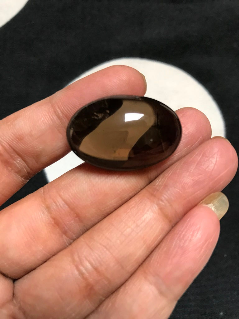 Miniature : Smoky Quartz Cabochon 1 Piece Size 30 MM Approx