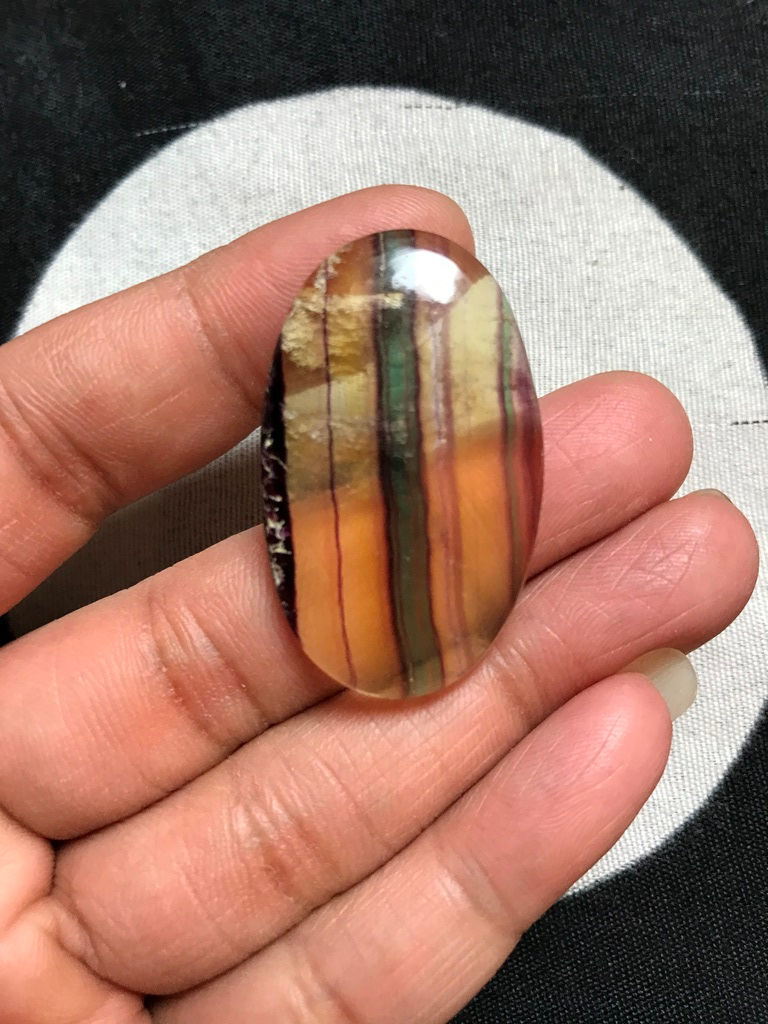 Thumbnail: Fluorite  Cabochon 1 Piece Size 39 MM Approx
