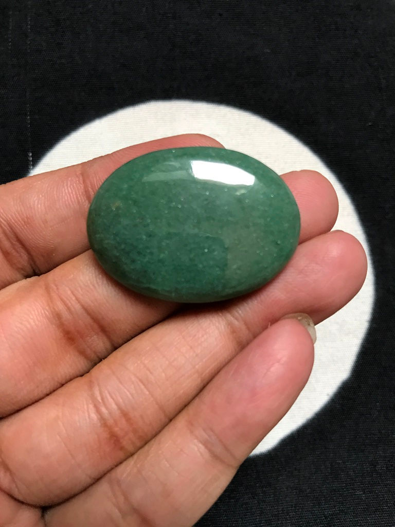 Thumbnail: Green Jade Cabochon 1 Piece Size 33 MM APPROX