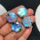 Миниатюра: Rainbow Moonstone Faceted Cabochons 4 Piece Size 17-16 MM Approx