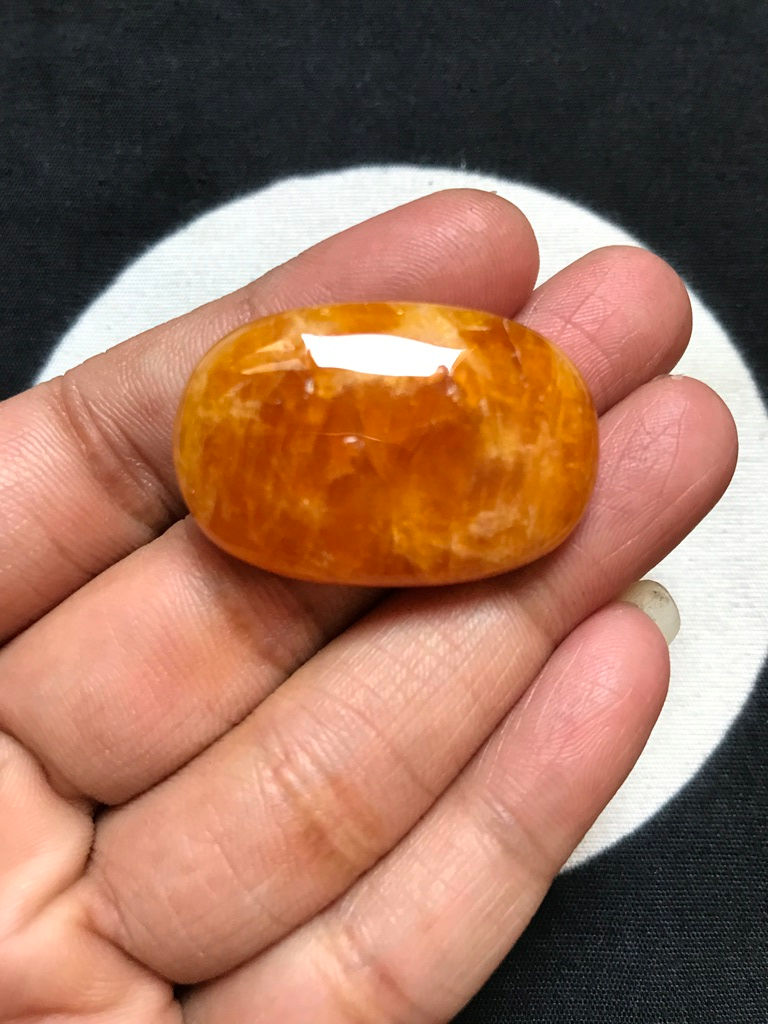 サムネイル： Yellow Aquamarine Cabochon 1 Piece Size 34 MM Approx