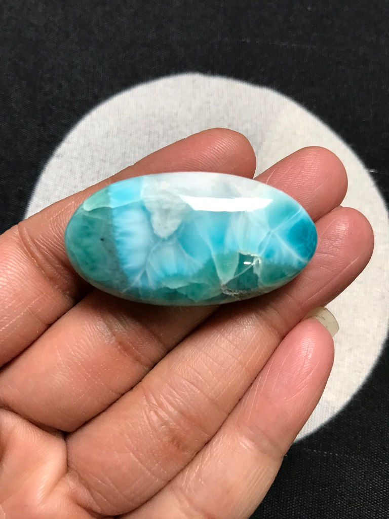 Миниатюра: Larimar Cabochon 1 Piece Size 41 MM Approx