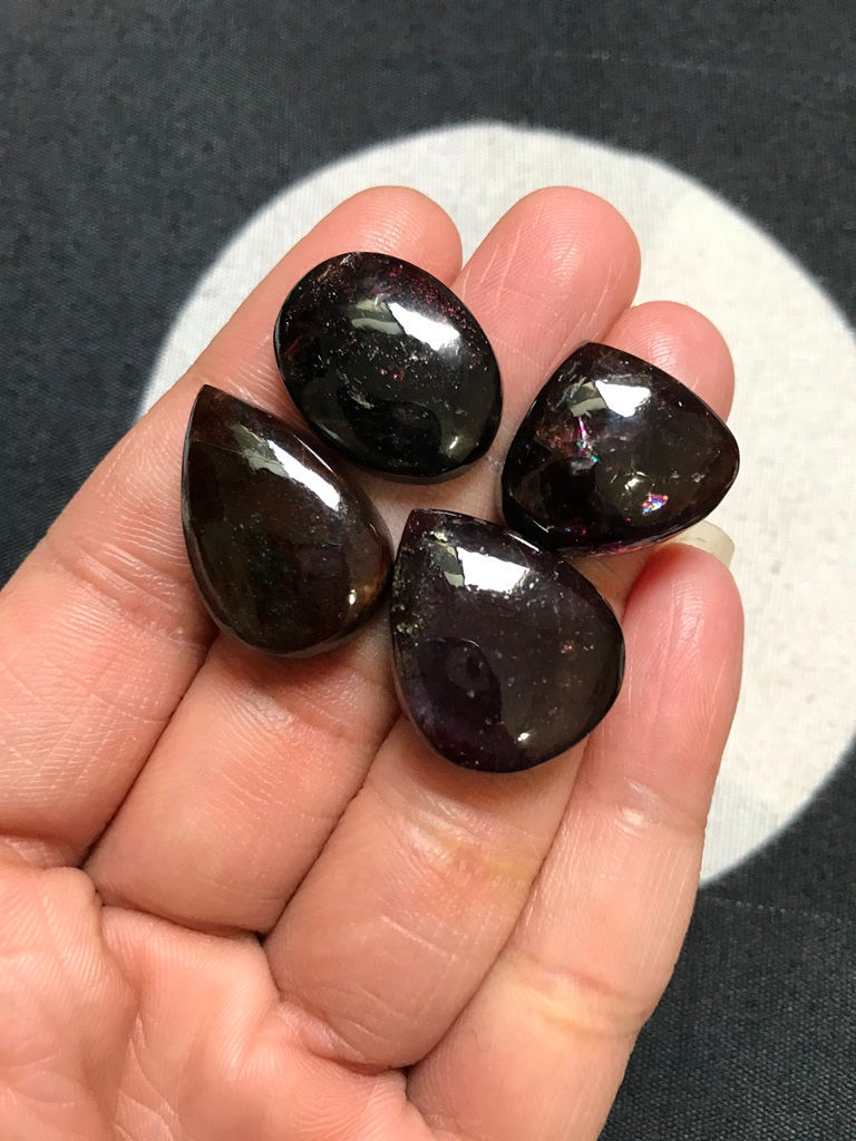 Thumbnail: Garnet Cabochon 4 Piece Size 24-18 MM APPROX