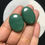 Miniature : Green Jade Cabochon 2 Piece Size 28-27 MM APPROX