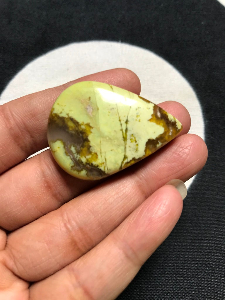 Thumbnail: Green Opal Cabochon 1 Piece Size 40 MM Approx